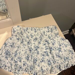 Garage Blue Floral Mini Skort